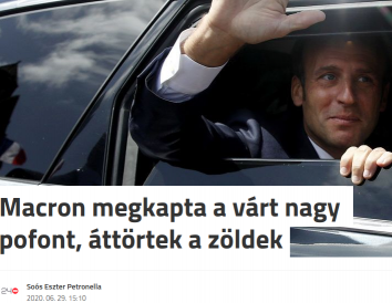 Macron megkapta a várt nagy pofont, áttörtek a zöldek (cikkem a 24.hu-nak)